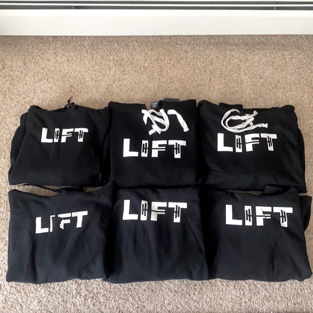 6 Medium Life Brand hoodies some brand new & others gently used $100 for all OBO
